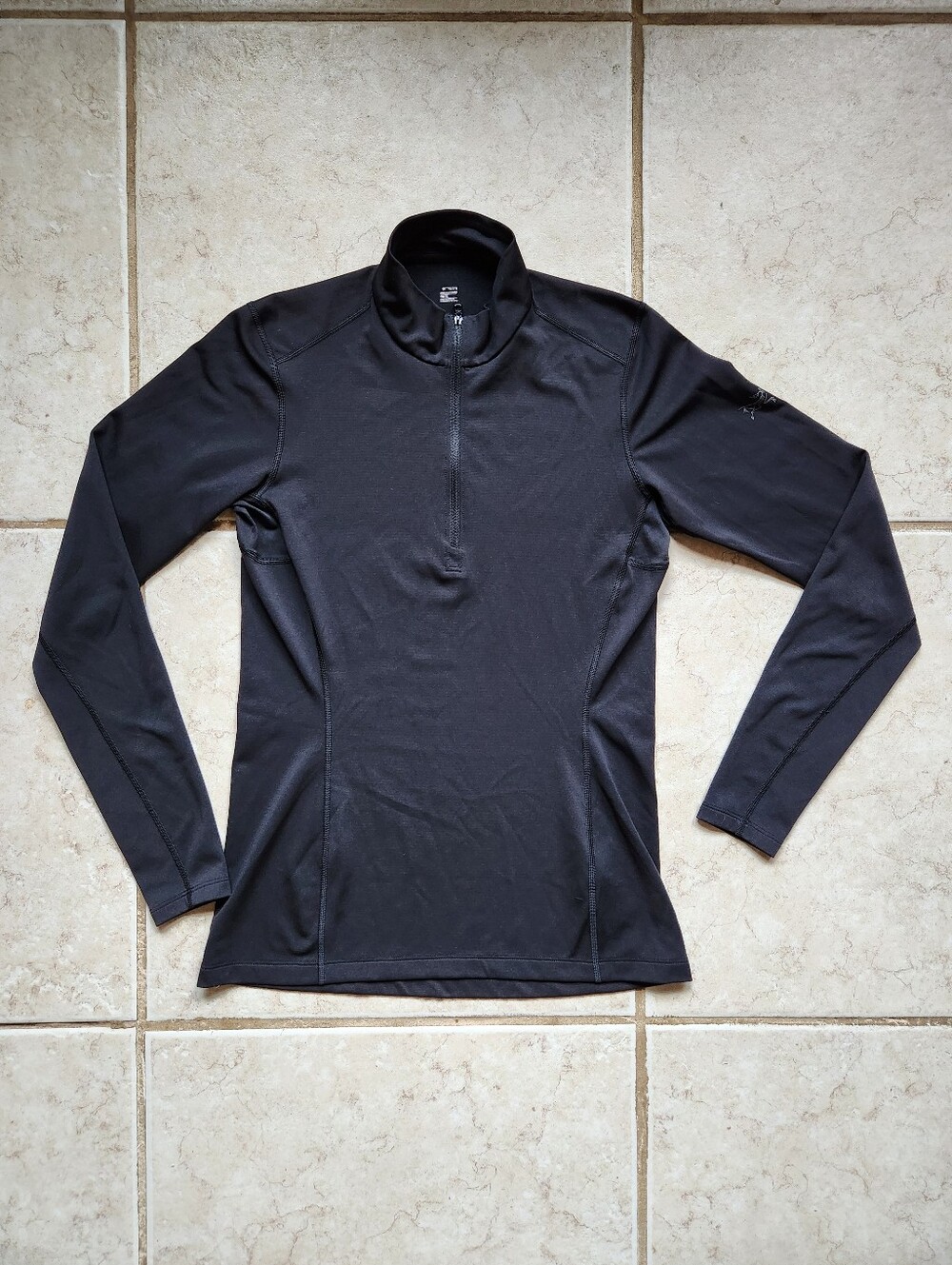Arc'teryx Phase AR Zip Neck LS Top Women's Size M Black Base Layer 16251
